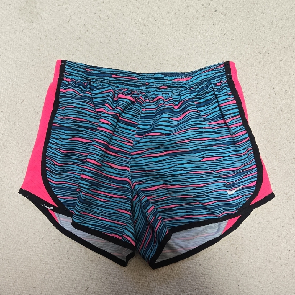 Nike Girls Large Blue and Pink Striped Dri-fit Shorts
